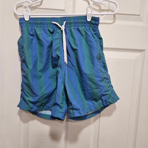 Solid & striped swim trunks mens size small blue green summer beach beachy fun - Picture 3 of 8